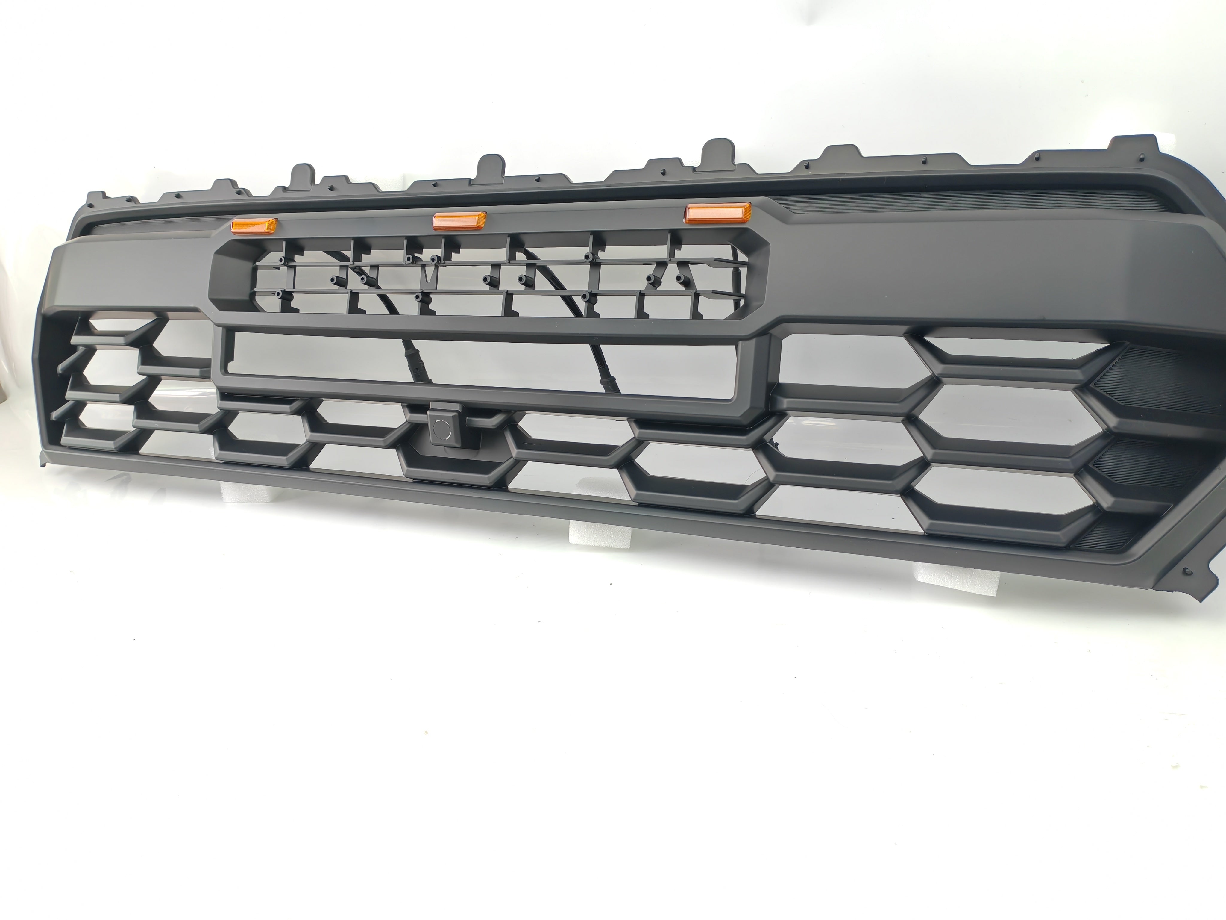 2024-2025 TACOMA TRD PRO Style Grille, Matte Black with Amber LED kits / Light Bar, available For TRD Sport/Pro/Off-Road/Pre Runner/SR/SR5/Trailhunter( Compatible with front-facing cameras)