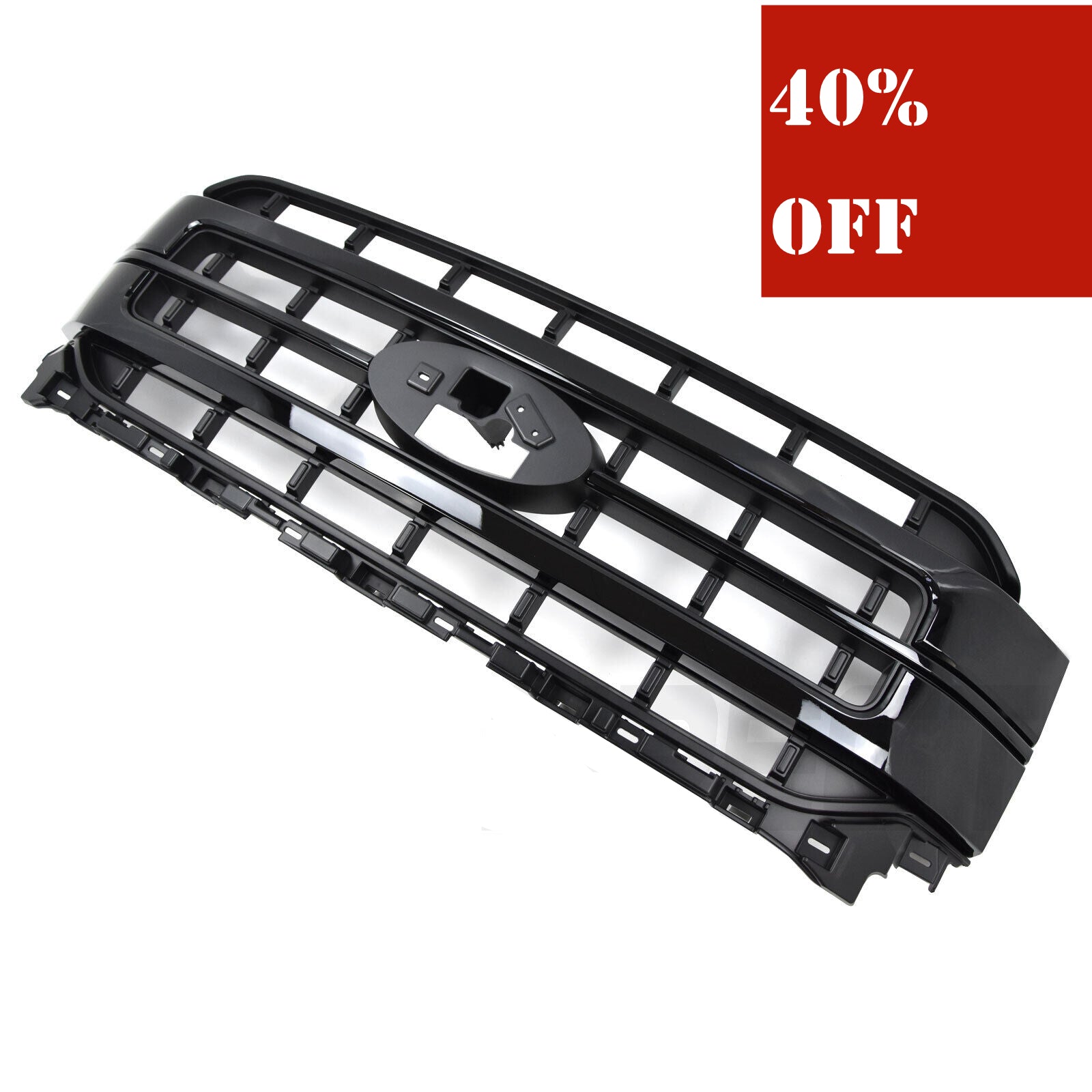 Replacement F150 Lariat Grille Gloss Black Fits for F150 2021 2022 2023 (No Emblem, Use Original Emblem)