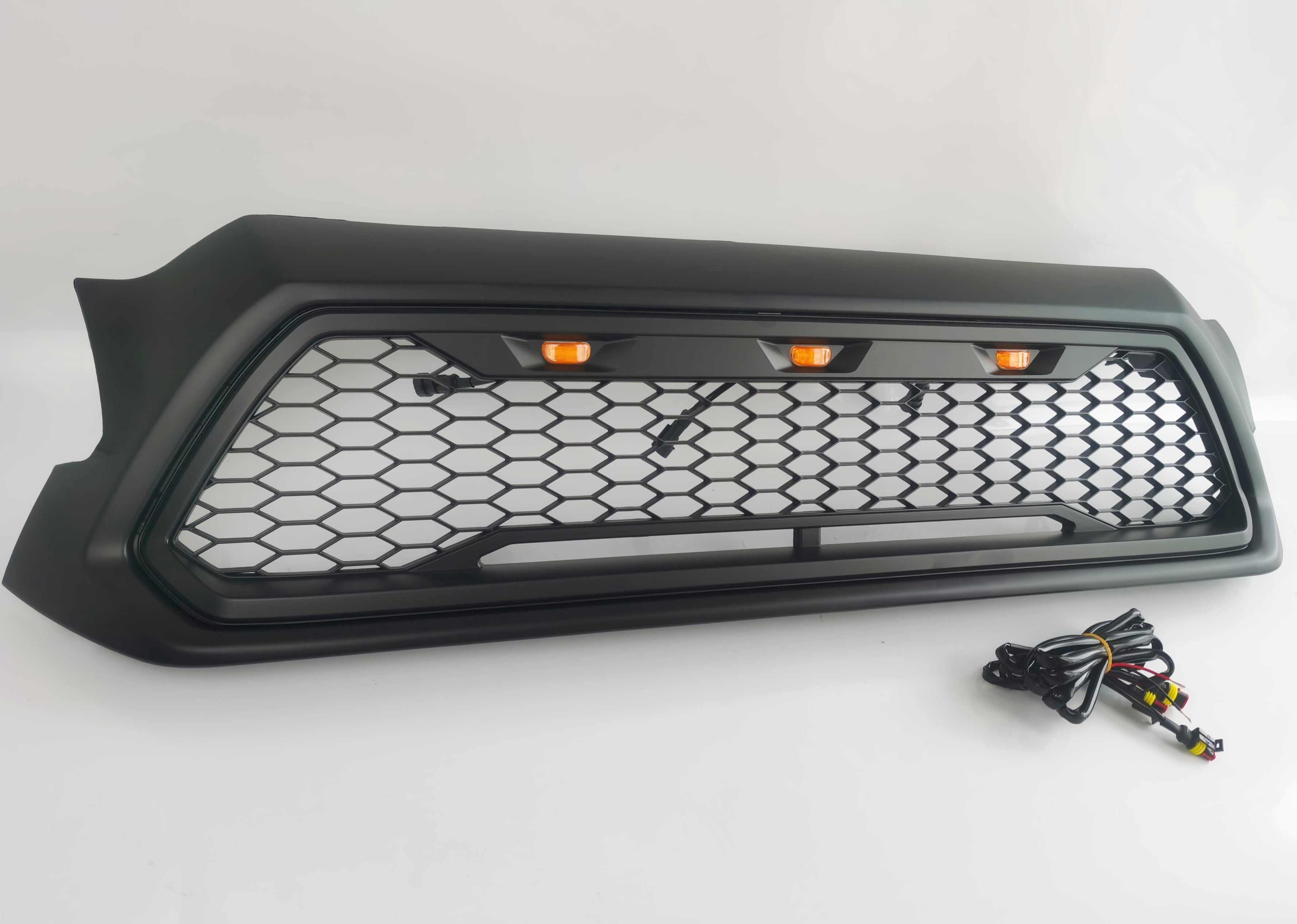 2012-2015 Tacoma Raptor Style Grille, 2nd Gen Tacoma Mesh Grille with 3LEDS Matte Black (US Stock)