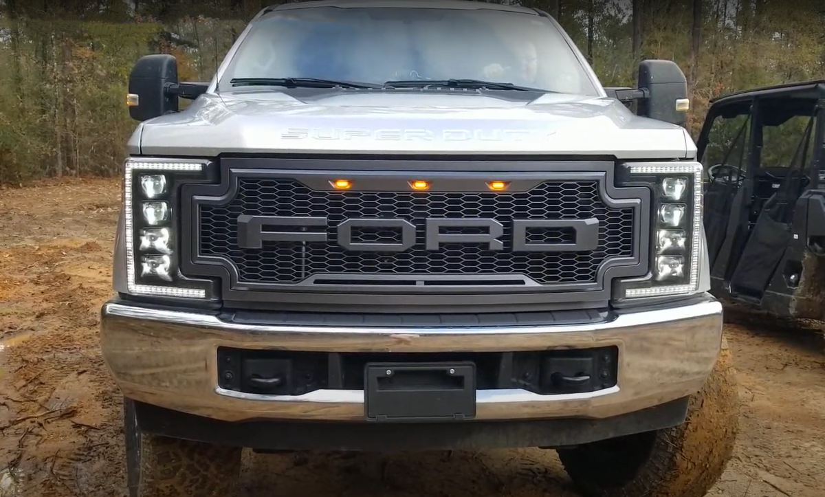 F250/F350 Super Duty Raptor style Grille, Matte Black Raptor Type Gril ...