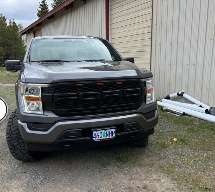 Replacement Grille Compatible With F150 2021 2022 , Raptor Style Grille with Letters & LEDS Matte Black ,fit F150 2021 2022 F150 XL, XLT, Lariat, King Ranch, Platinum and Limited.